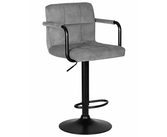 Набор 2 шт Стул барный DOBRIN KRUGER ARM BLACK, серый вельвет (LAR-E2041-25), Вариант: серый вельвет (LAR-E2041-25), изображение 2 | Интернет магазин мебели и декора LifeDekor