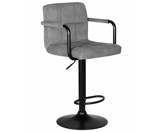 Набор 2 шт Стул барный DOBRIN KRUGER ARM BLACK, серый вельвет (LAR-E2041-25), Вариант: серый вельвет (LAR-E2041-25), изображение 3 | Интернет магазин мебели и декора LifeDekor