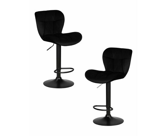 Набор 2 шт Стул барный DOBRIN BARNY BLACK, черный велюр (MJ9-101), Вариант: черный велюр (MJ9-101) | Интернет магазин мебели и декора LifeDekor