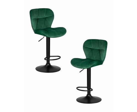 Набор 2 шт Стул барный DOBRIN BARNY BLACK, зеленый велюр (MJ9-88), Вариант: зеленый велюр (MJ9-88) | Интернет магазин мебели и декора LifeDekor