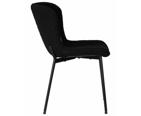 Набор 4 шт Стул обеденный DOBRIN MILO, черные ножки, черный букле (UF992-12), Вариант: черные ножки, черный букле (UF992-12), изображение 4 | Интернет магазин мебели и декора LifeDekor