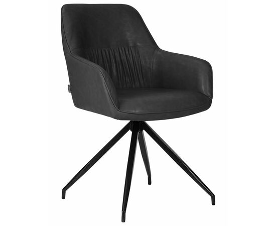 Набор 2 шт Стул обеденный DOBRIN DANIEL, черные ножки, винтажная антрацитовая экокожа (RU-08), Вариант: черные ножки, винтажная антрацитовая экокожа (RU-08), изображение 2 | Интернет магазин мебели и декора LifeDekor