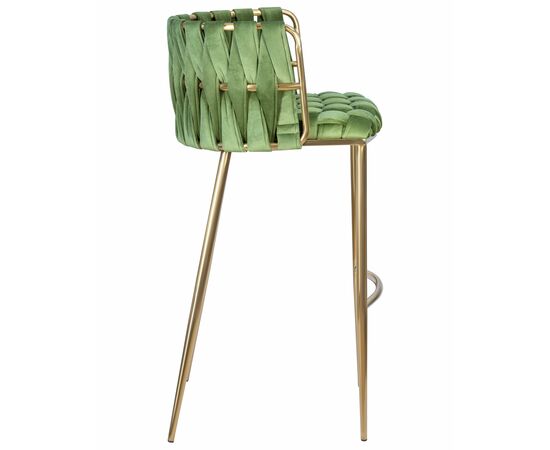 Набор 4 шт Стул барный DOBRIN EMMA GOLD, зеленый велюр (VF-08), Вариант: зеленый велюр (VF-08), изображение 4 | Интернет магазин мебели и декора LifeDekor