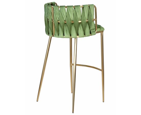 Набор 4 шт Стул барный DOBRIN EMMA GOLD, зеленый велюр (VF-08), Вариант: зеленый велюр (VF-08), изображение 5 | Интернет магазин мебели и декора LifeDekor