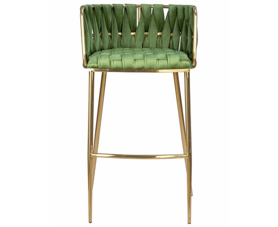 Набор 4 шт Стул барный DOBRIN EMMA GOLD, зеленый велюр (VF-08), Вариант: зеленый велюр (VF-08), изображение 7 | Интернет магазин мебели и декора LifeDekor