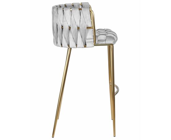 Набор 4 шт Стул барный DOBRIN EMMA GOLD, светло-серый велюр (135-37), Вариант: светло-серый велюр (135-37), изображение 4 | Интернет магазин мебели и декора LifeDekor