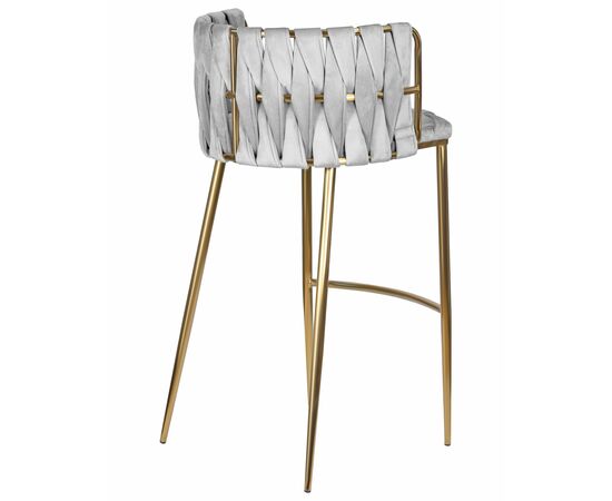 Набор 4 шт Стул барный DOBRIN EMMA GOLD, светло-серый велюр (135-37), Вариант: светло-серый велюр (135-37), изображение 5 | Интернет магазин мебели и декора LifeDekor