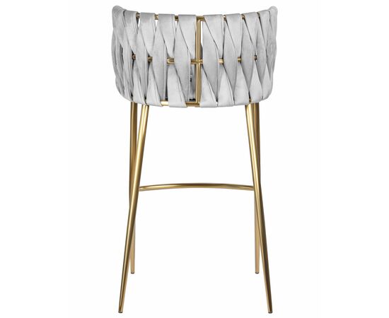 Набор 4 шт Стул барный DOBRIN EMMA GOLD, светло-серый велюр (135-37), Вариант: светло-серый велюр (135-37), изображение 6 | Интернет магазин мебели и декора LifeDekor