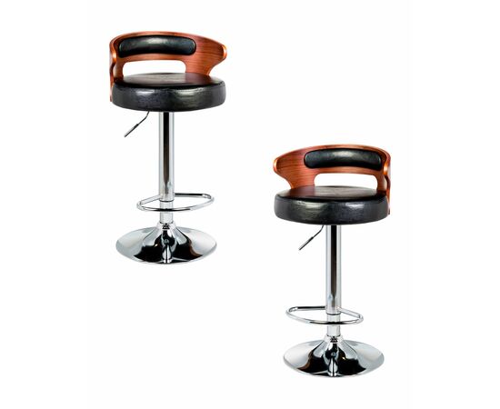 Набор 2 шт Стул барный DOBRIN FRED, коричневое дерево, чёрный, Вариант: коричневое дерево, чёрный | Интернет магазин мебели и декора LifeDekor