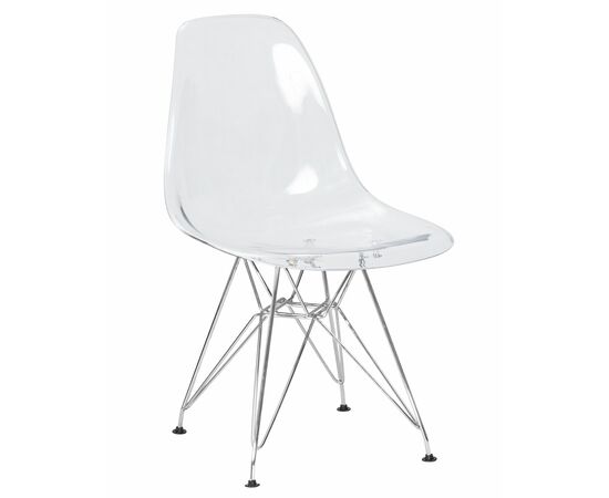 Набор 4 шт Стул обеденный DOBRIN DSR CASPER, ножки хром, цвет прозрачный, Вариант: ножки хром, цвет прозрачный, изображение 2 | Интернет магазин мебели и декора LifeDekor