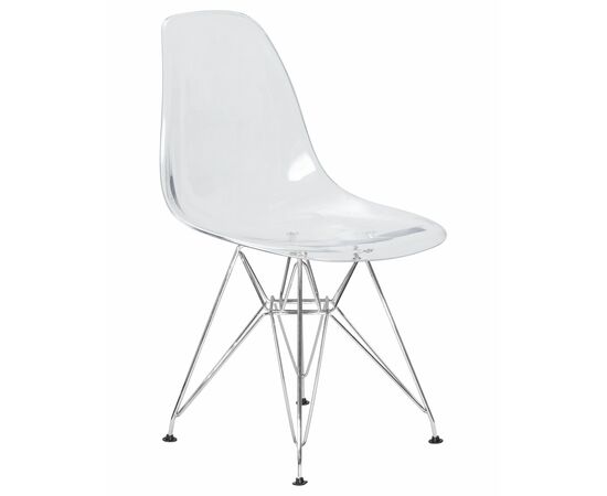 Набор 4 шт Стул обеденный DOBRIN DSR CASPER, ножки хром, цвет прозрачный, Вариант: ножки хром, цвет прозрачный, изображение 3 | Интернет магазин мебели и декора LifeDekor