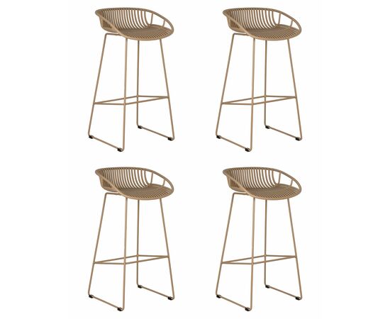 Набор 4 шт Стул барный DOBRIN FRANK, бежевый, Вариант: бежевый | Интернет магазин мебели и декора LifeDekor