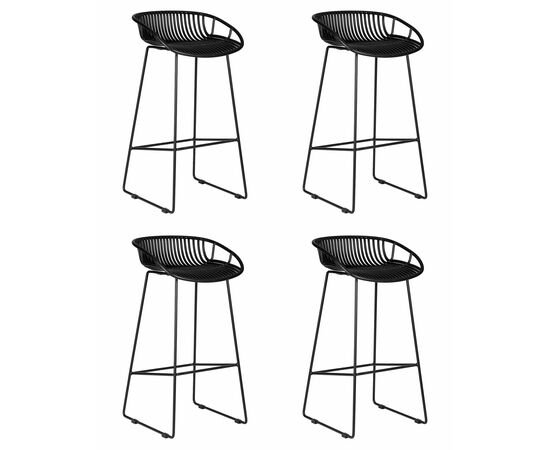 Набор 4 шт Стул барный DOBRIN FRANK, черный, Вариант: чёрный | Интернет магазин мебели и декора LifeDekor