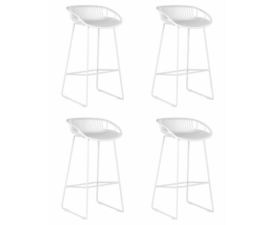 Набор 4 шт Стул барный DOBRIN FRANK, белый, Вариант: белый | Интернет магазин мебели и декора LifeDekor