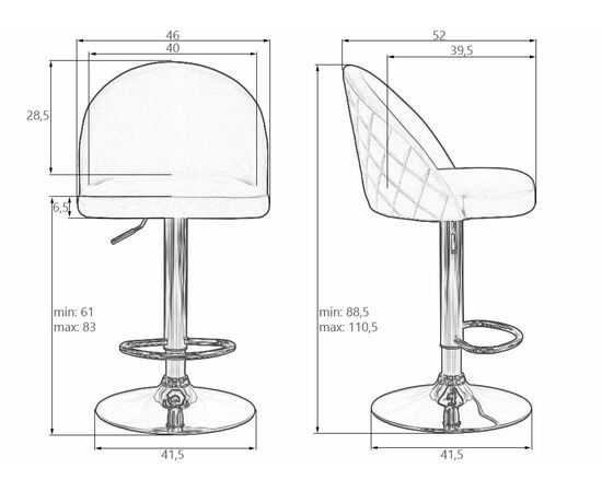 Набор 2 шт Стул барный DOBRIN MILANA, пудрово-розовый велюр (MJ9-32), Вариант: пудрово-розовый велюр (MJ9-32), изображение 10 | Интернет магазин мебели и декора LifeDekor