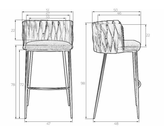 Набор 4 шт Стул барный DOBRIN EMMA GOLD, светло-серый велюр (135-37), Вариант: светло-серый велюр (135-37), изображение 9 | Интернет магазин мебели и декора LifeDekor