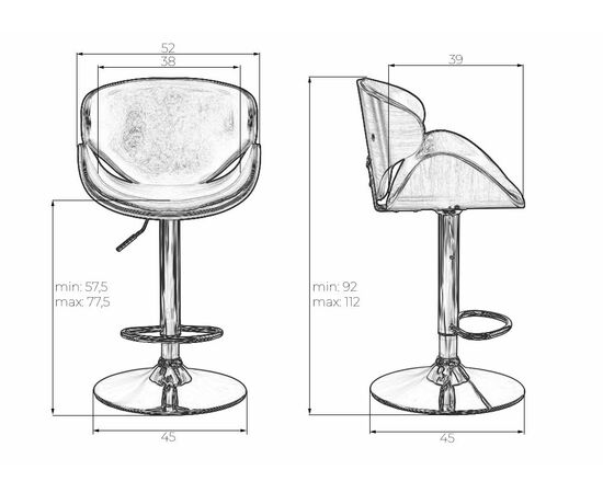 Набор 2 шт Стул барный DOBRIN KARTER, коричневое дерево, кремовый, Вариант: коричневое дерево, кремовый, изображение 9 | Интернет магазин мебели и декора LifeDekor