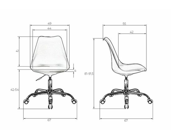 Набор 2 шт Офисное кресло для персонала DOBRIN MICKEY, темно-серый, Вариант: темно-серый, изображение 11 | Интернет магазин мебели и декора LifeDekor