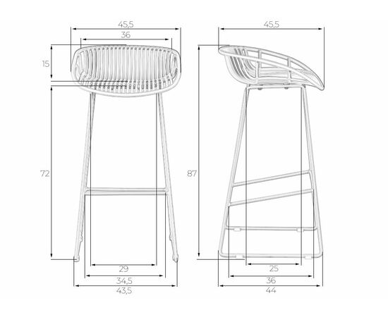 Набор 4 шт Стул барный DOBRIN FRANK, светло-серый, Вариант: светло-серый, изображение 10 | Интернет магазин мебели и декора LifeDekor