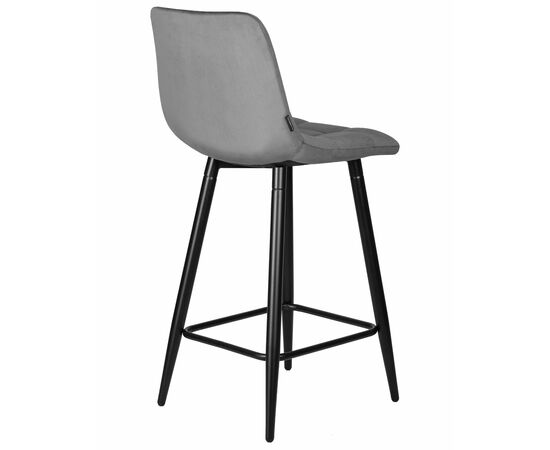 Набор 2 шт Стул полубарный DOBRIN OLIVIA, черные матовые ножки, темно-серый велюр (108-91), Вариант: черные матовые ножки, темно-серый велюр (108-91), изображение 5 | Интернет магазин мебели и декора LifeDekor