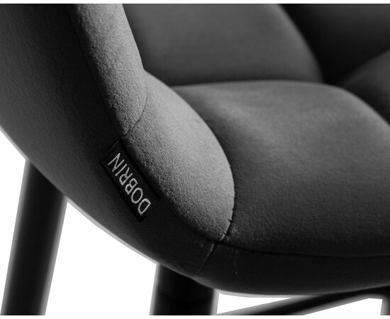 Набор 2 шт Стул полубарный DOBRIN OLIVIA, черные матовые ножки, темно-серый велюр (108-91), Вариант: черные матовые ножки, темно-серый велюр (108-91), изображение 9 | Интернет магазин мебели и декора LifeDekor