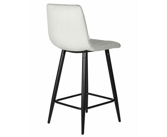 Набор 2 шт Стул полубарный DOBRIN OLIVIA, черные матовые ножки, светло-серый велюр (108-52), Вариант: черные матовые ножки, светло-серый велюр (108-52), изображение 5 | Интернет магазин мебели и декора LifeDekor