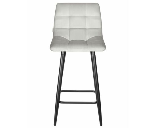 Набор 2 шт Стул полубарный DOBRIN OLIVIA, черные матовые ножки, светло-серый велюр (108-52), Вариант: черные матовые ножки, светло-серый велюр (108-52), изображение 7 | Интернет магазин мебели и декора LifeDekor