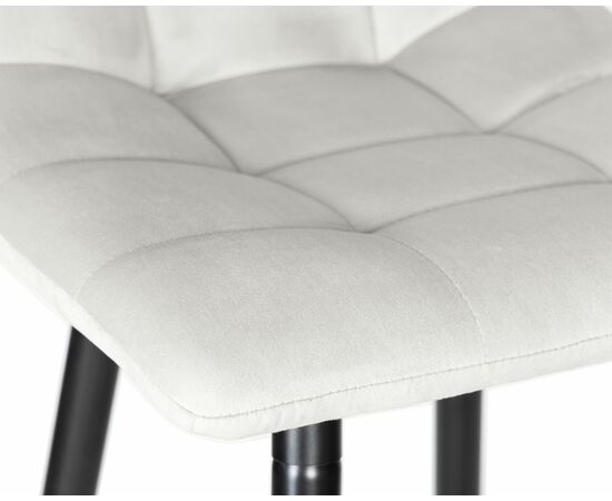 Набор 2 шт Стул полубарный DOBRIN OLIVIA, черные матовые ножки, светло-серый велюр (108-52), Вариант: черные матовые ножки, светло-серый велюр (108-52), изображение 8 | Интернет магазин мебели и декора LifeDekor