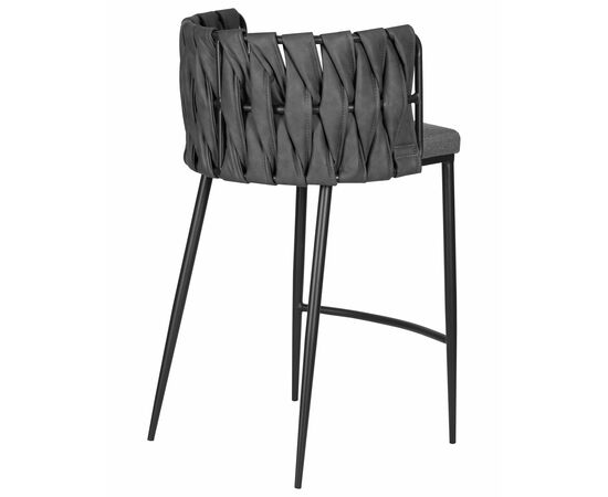 Набор 4 шт Стул полубарный DOBRIN AMELIA COUNTER, серая ткань (F-48), темно-серый винтажный PU (MF-12), Вариант: серая ткань (F-48), темно-серый винтажный PU (MF-12), изображение 5 | Интернет магазин мебели и декора LifeDekor