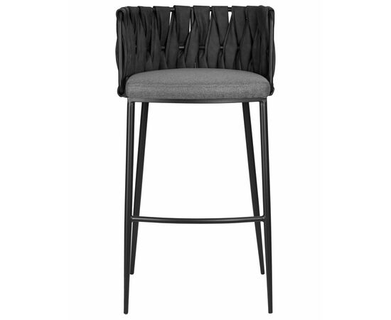 Набор 4 шт Стул барный DOBRIN AMELIA, серая ткань (F-48), темно-серый винтажный PU (MF-12), Вариант: серая ткань (F-48), темно-серый винтажный PU (MF-12), изображение 7 | Интернет магазин мебели и декора LifeDekor