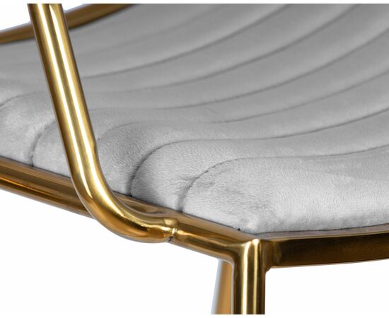 Набор 2 шт Стул барный DOBRIN MILLER GOLD, cветло-серый велюр (135-37), Вариант: cветло-серый велюр (135-37), изображение 8 | Интернет магазин мебели и декора LifeDekor