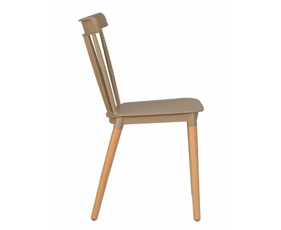 Набор 4 шт Стул обеденный DOBRIN THEO, ножки светлый бук, цвет бежевый (GR-03), Вариант: ножки светлый бук, цвет бежевый (GR-03), изображение 4 | Интернет магазин мебели и декора LifeDekor