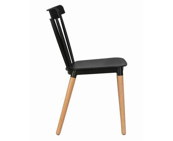 Набор 4 шт Стул обеденный DOBRIN THEO, ножки светлый бук, цвет черный (B-03), Вариант: ножки светлый бук, цвет чёрный (B-03), изображение 4 | Интернет магазин мебели и декора LifeDekor