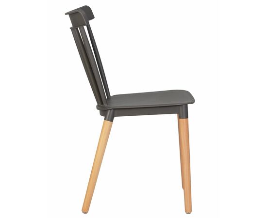 Набор 4 шт Стул обеденный DOBRIN THEO, ножки светлый бук, цвет темно-серый (GR-04), Вариант: ножки светлый бук, цвет тёмно-серый (GR-04), изображение 4 | Интернет магазин мебели и декора LifeDekor