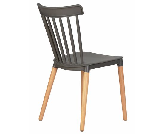 Набор 4 шт Стул обеденный DOBRIN THEO, ножки светлый бук, цвет темно-серый (GR-04), Вариант: ножки светлый бук, цвет тёмно-серый (GR-04), изображение 5 | Интернет магазин мебели и декора LifeDekor