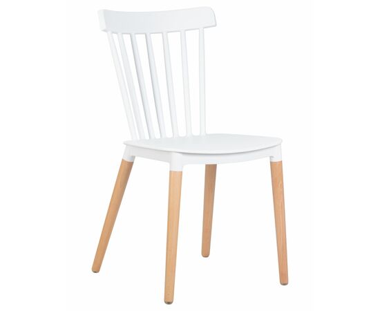 Набор 4 шт Стул обеденный DOBRIN THEO, ножки светлый бук, цвет белый (W-02), Вариант: ножки светлый бук, цвет белый (W-02), изображение 4 | Интернет магазин мебели и декора LifeDekor
