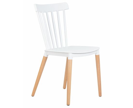 Набор 4 шт Стул обеденный DOBRIN THEO, ножки светлый бук, цвет белый (W-02), Вариант: ножки светлый бук, цвет белый (W-02), изображение 5 | Интернет магазин мебели и декора LifeDekor