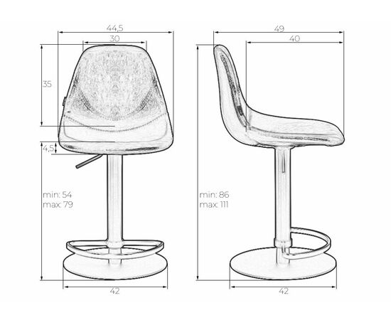 Набор 2 шт Стул барный DOBRIN ROME, коричневый винтажный PU (MS09), Вариант: коричневый винтажный PU (MS09), изображение 11 | Интернет магазин мебели и декора LifeDekor