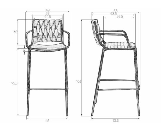 Набор 2 шт Стул барный DOBRIN MILLER GOLD, cветло-серый велюр (135-37), Вариант: cветло-серый велюр (135-37), изображение 10 | Интернет магазин мебели и декора LifeDekor