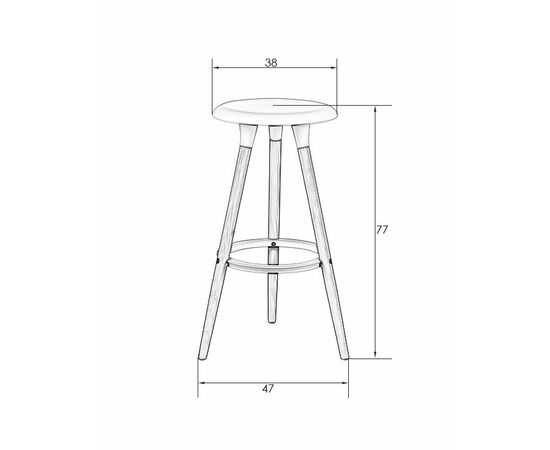 Набор 4 шт Табурет барный DOBRIN ROYCE WHITE, белый (W-02), Вариант: белый (W-02), изображение 7 | Интернет магазин мебели и декора LifeDekor