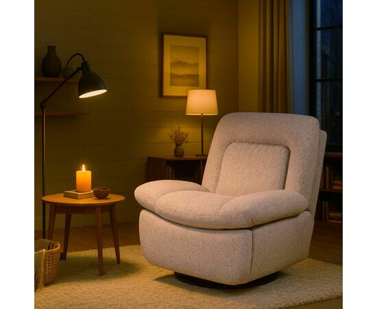 Кресло-глайдер Klim, микромех Rozy ivory, изображение 16 | Интернет магазин мебели и декора LifeDekor