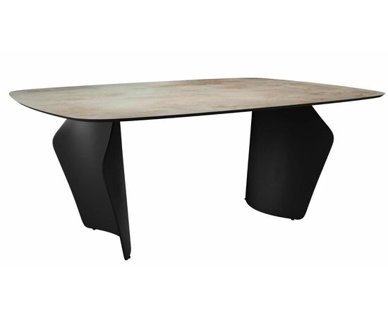 Стол DikLine KU180 керамика мрамор SH1683 матовая/опоры черные (2 уп) | Интернет магазин мебели и декора LifeDekor