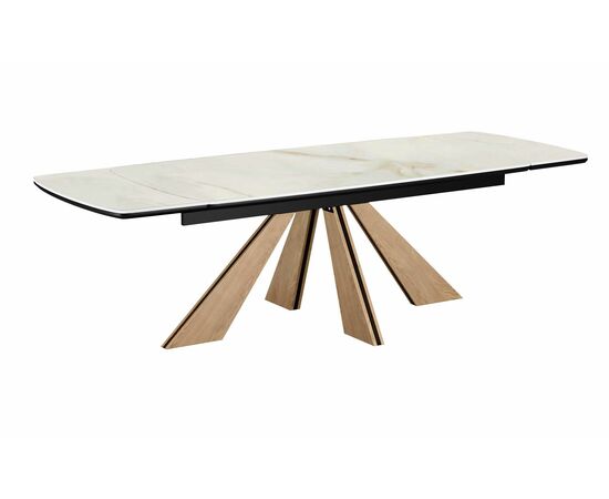 Стол DikLine DKP180 Керамика Ostra Bianco (мрамор глянец белый)/подстолье черное/опоры галифакс (2 уп.), изображение 4 | Интернет магазин мебели и декора LifeDekor