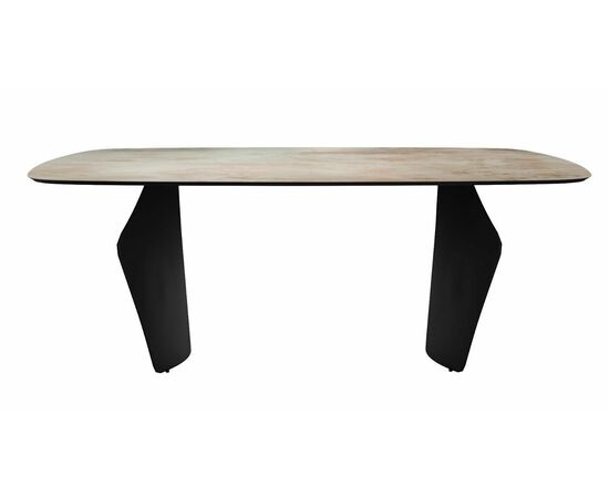 Стол DikLine KU180 керамика мрамор SH1683 матовая/опоры черные (2 уп), изображение 4 | Интернет магазин мебели и декора LifeDekor