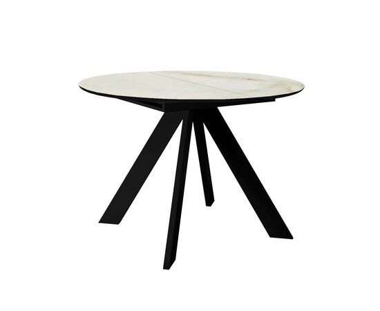 Стол DikLine SKC100 d1000 Керамика глянец Ostra Bianco (мрамор глянец белый)/подстолье черное/опоры черные | Интернет магазин мебели и декора LifeDekor