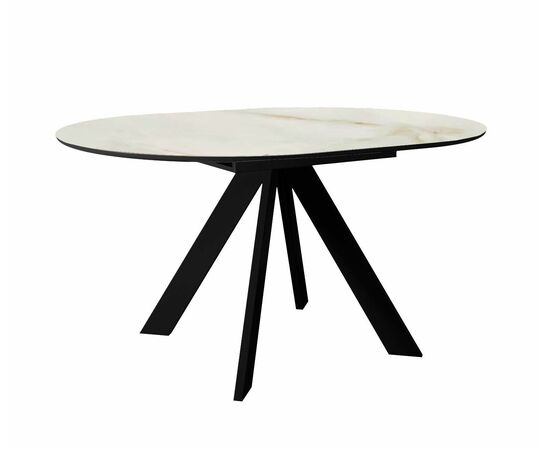 Стол DikLine SKC100 d1000 Керамика глянец Ostra Bianco (мрамор глянец белый)/подстолье черное/опоры черные, изображение 4 | Интернет магазин мебели и декора LifeDekor