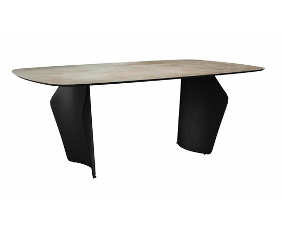 Стол DikLine KU180 керамика мрамор SH1683 матовая/опоры черные (2 уп), изображение 3 | Интернет магазин мебели и декора LifeDekor