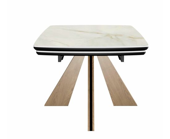 Стол DikLine DKP180 Керамика Ostra Bianco (мрамор глянец белый)/подстолье черное/опоры галифакс (2 уп.), изображение 3 | Интернет магазин мебели и декора LifeDekor