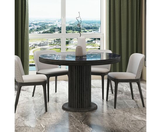 Стол Denver 120+40, круглый раздвижной, глянец, изображение 4 | Интернет магазин мебели и декора LifeDekor