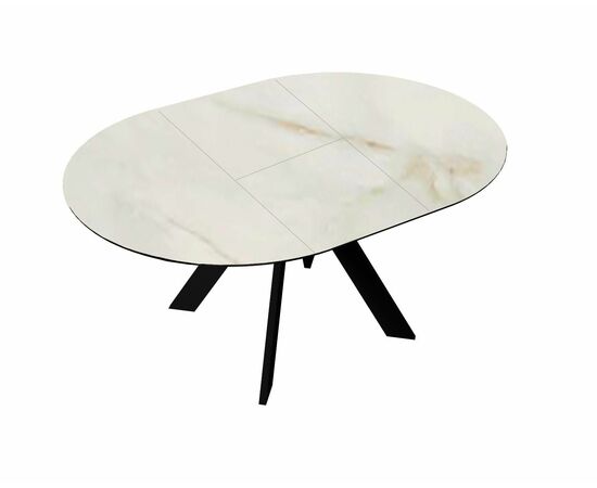 Стол DikLine SKC110 d1100 Керамика глянец Ostra Bianco (мрамор глянец белый)/подстолье черное/опоры черные, изображение 6 | Интернет магазин мебели и декора LifeDekor